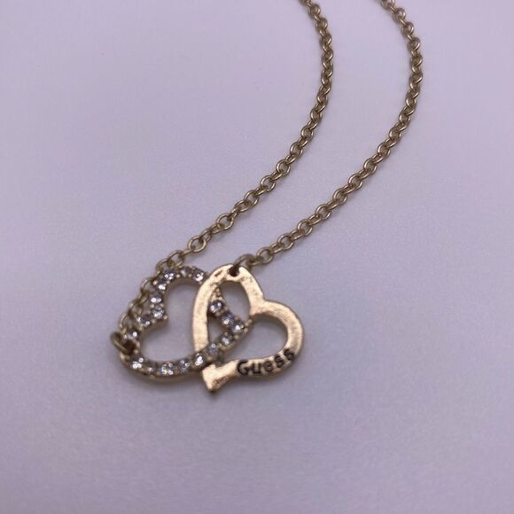 Guess Gold & Rhinestone Interlocking Hearts Bracelet - Picture 5 of 7